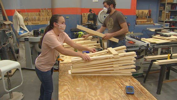 Woodworkers build desks for St. Paul students learning from home