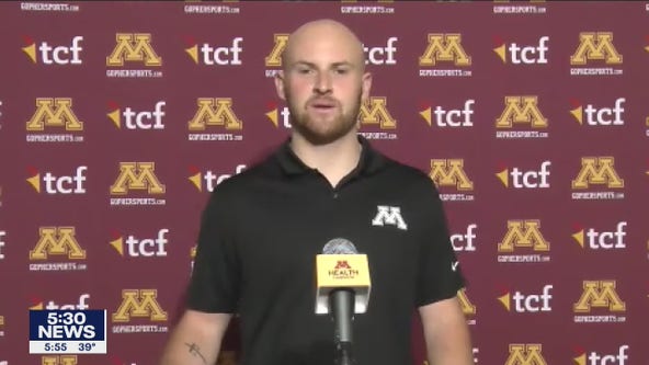 Gophers celebrate victory Monday after earning first win