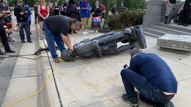 Bill to fix, reinstall toppled Christopher Columbus statue moves to Senate floor