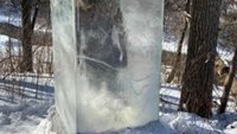 caveman encased in ice