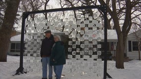 Removed by city, ice sculpture finds new home in St. Paul yard