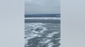 66 people rescued from ice floes adrift in Door County, Wisconsin