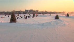 Skating rink on Lake Minnetonka puts winter twist on drive-in movies