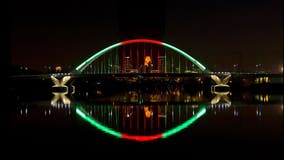 Minneapolis' Lowry Ave. bridge lit up Sunday to honor Black History Month