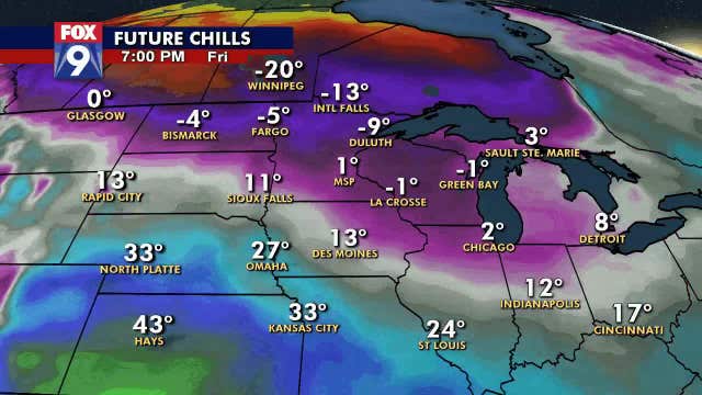 Touch of snow, icy glaze leads Minnesota into bitter cold