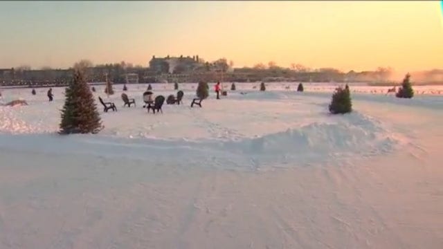 Skating rink on Lake Minnetonka puts winter twist on drive-in movies