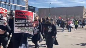 Protesters gather in Minneapolis as Chauvin trial begins