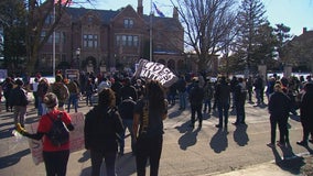 Protesters gather at Minnesota governor's residence ahead of Derek Chauvin trial