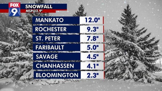 Snow totals: Mankato gets foot of snow during spring snow storm