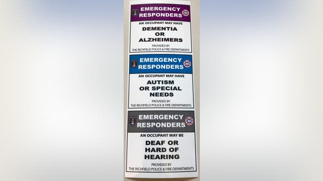 Richfield fire, police offer home stickers to identify residents’ special needs