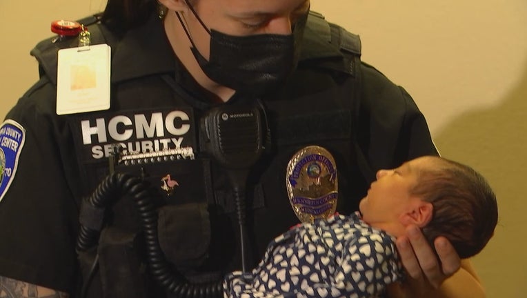 Officer Owen with baby Tiffany