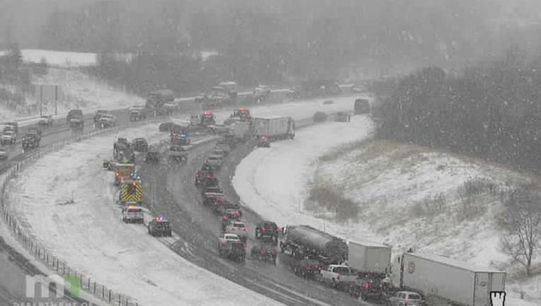 Multiple car crash I-494