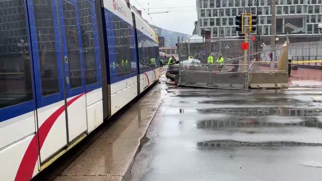 Car crashes with light rail train near Government Center in downtown Minneapolis