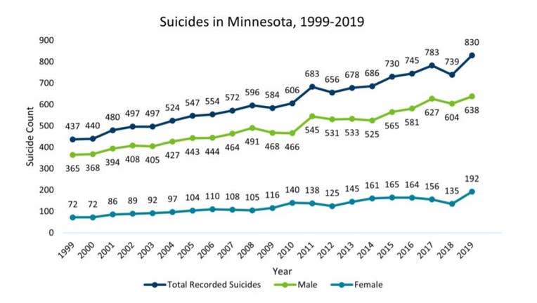 suicides data Minnesota