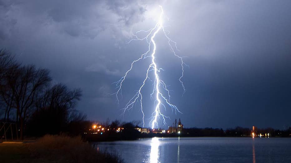 Lightning over Howard Lake