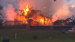 House destroyed in fire in Maple Grove, neighboring houses damaged