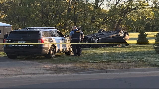 Car flips, rolls on top of driver in fatal Minneapolis crash