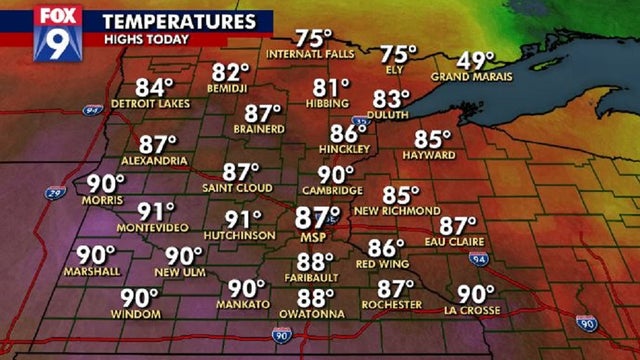 Some Minnesota cities see 90 degrees for the first time this year