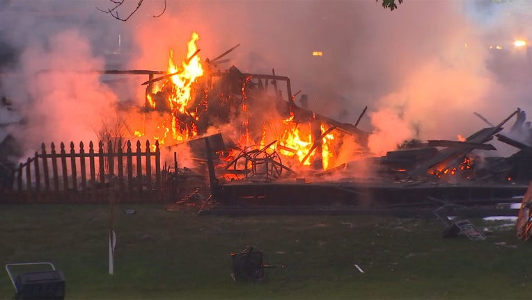 Maple Grove duplex fire flames