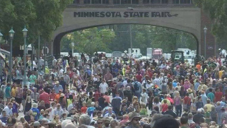 Minnesota State Fair crowds.