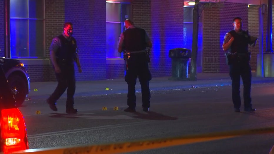 Minneapolis police officers investigating a homicide