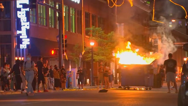 Dumpster lit on fire in Minneapolis after deadly law enforcement shooting