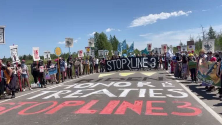 Protesters Line 3 pipeline
