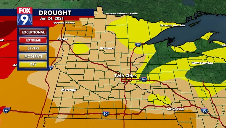 Latest drought monitor, released on June 24, 2021.