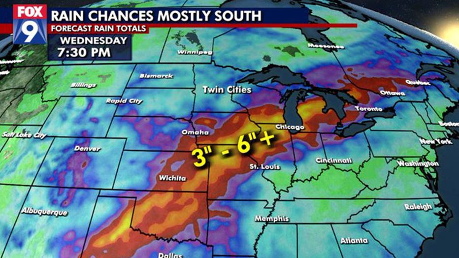 Rain chances over the next few days