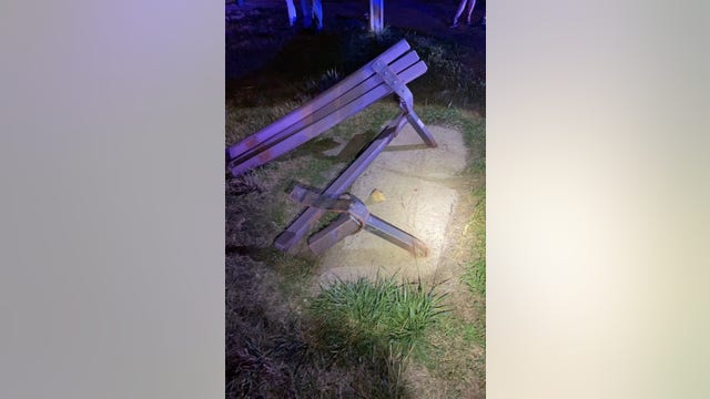 2 seriously injured after driver crashes into park bench in Hudson, Wis.