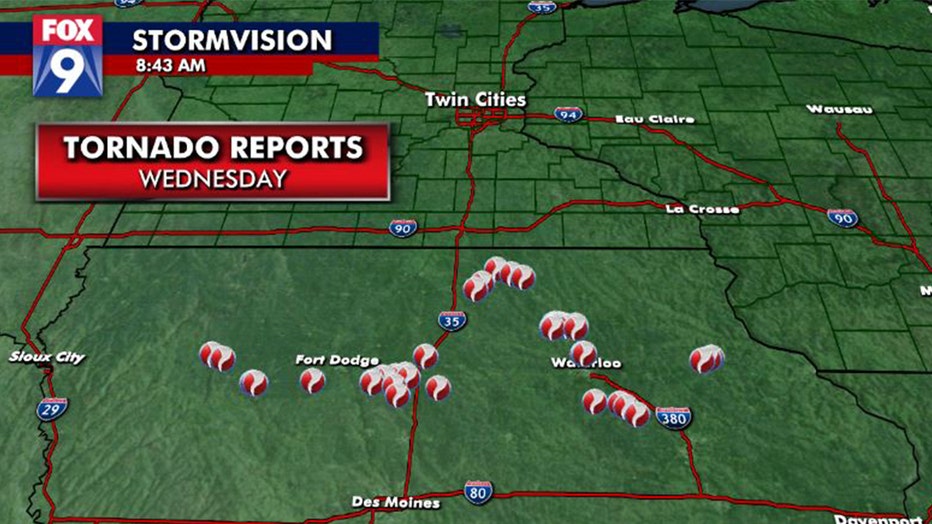 Iowa tornado reports