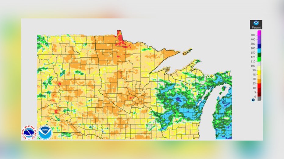 Rain percent of average