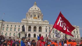 Hundreds of Line 3 pipeline protesters rally at Minnesota State Capitol