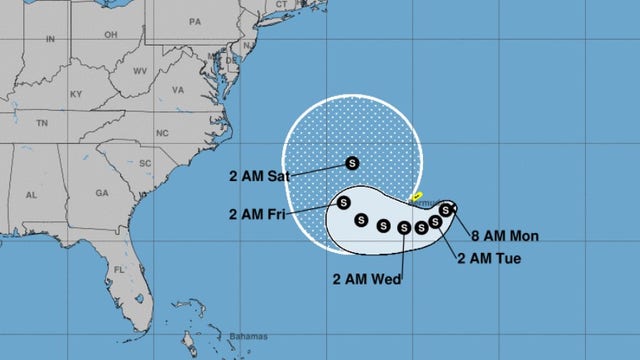 Tropical Storm Henri forms in the Atlantic, south of Bermuda