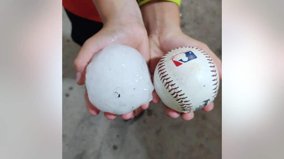 baseball-sized hail Appleton MN Sheridan Giese