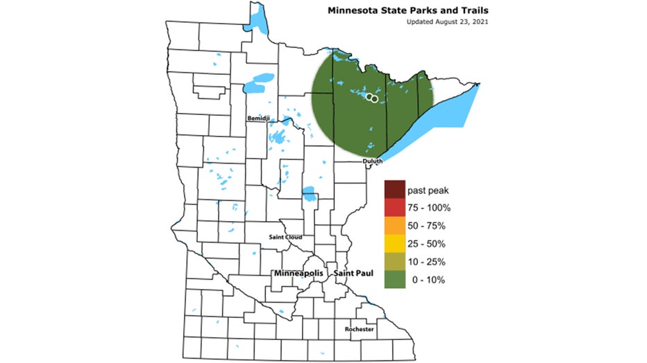 Fall Color Finder as of August 23, 2021.