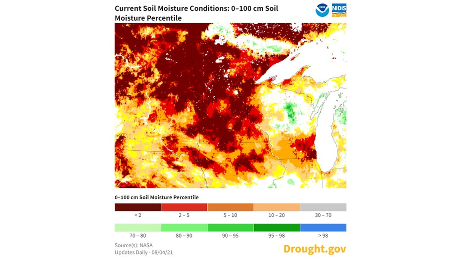 Soil moisture map