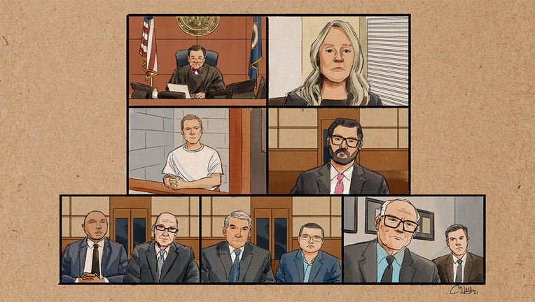 MPD officers federal arraignment courtroom sketch