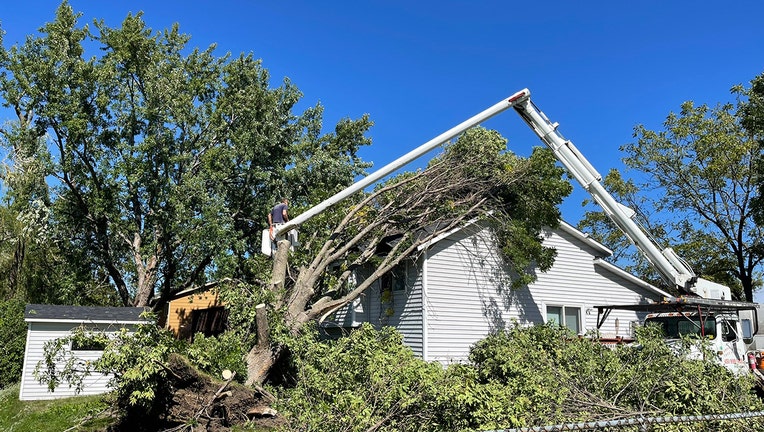 Storm damage in Savage, Minnesota.