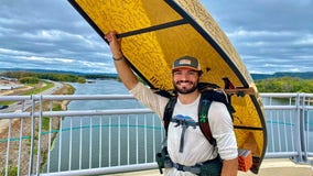 Man completes 313 mile journey carrying canoe for life-saving mission