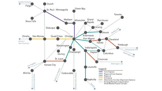 Railroad administration study proposes high-speed rail from Chicago to Minneapolis