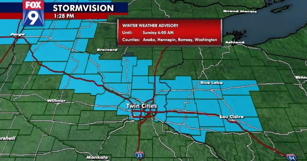 Winter Weather Advisory in effect in Twin Cities | FOX 9 Minneapolis-St ...
