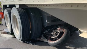 Motorcyclist suffers minor injuries in crash with semi-truck outside Carver, Minn.