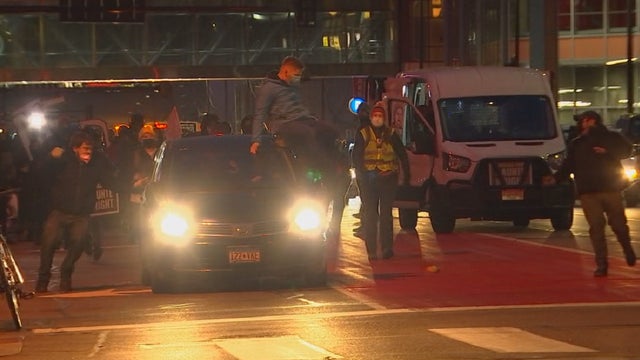 Driver forces car through crowd during Minneapolis protest on Kim Potter trial