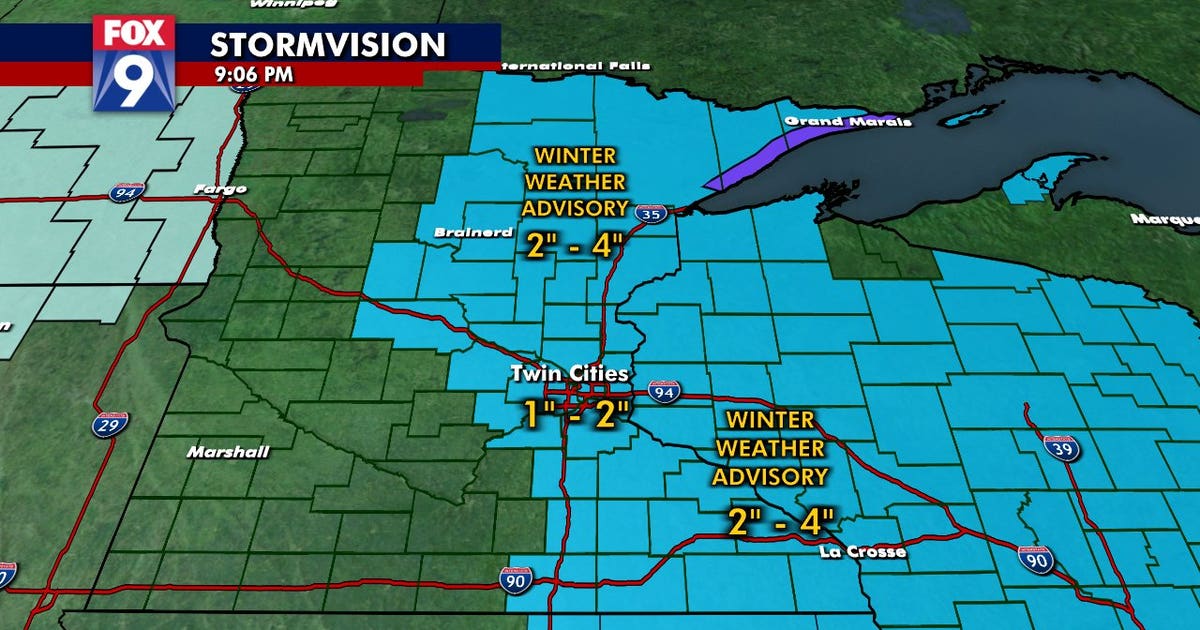 Another round of snow expected on Tuesday | FOX 9 Minneapolis-St. Paul