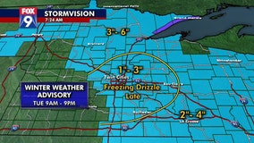 Another round of snow, freezing drizzle pushes through Minnesota