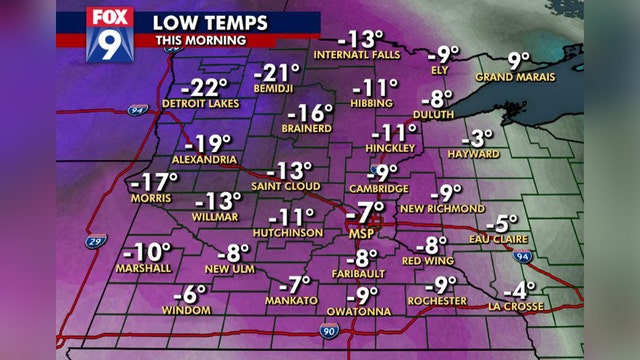 Wednesday first subzero morning of season for Twin Cities