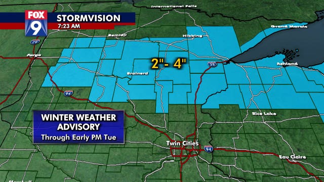 Quick snow burst moving through Twin Cities, few inches up north
