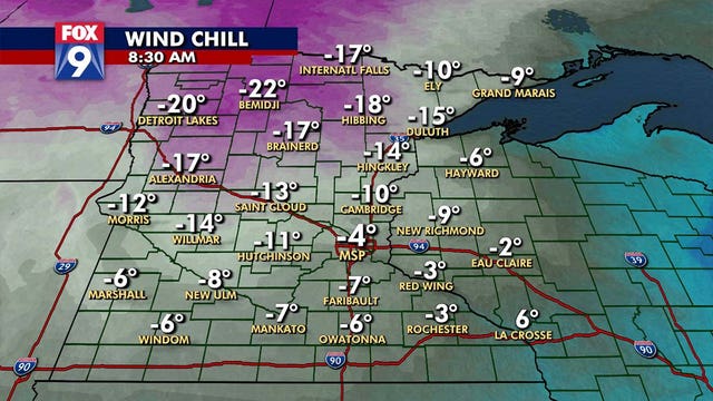 Wind chills, subzero temps to create flash freeze in parts of Minnesota