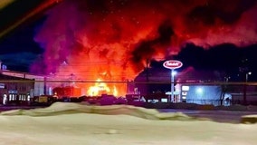 Large fire in Superior, Wisconsin warehouse closes bridge to Duluth